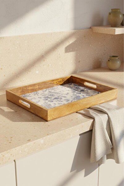 Bambum Gura - Mango Wood Tray Rose Large