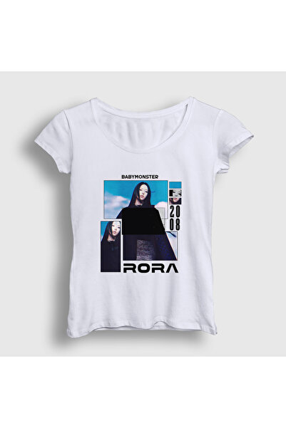 Presmono Women's White Poster Rora Babymonster Baby Monster T-Shirt 609242Tt