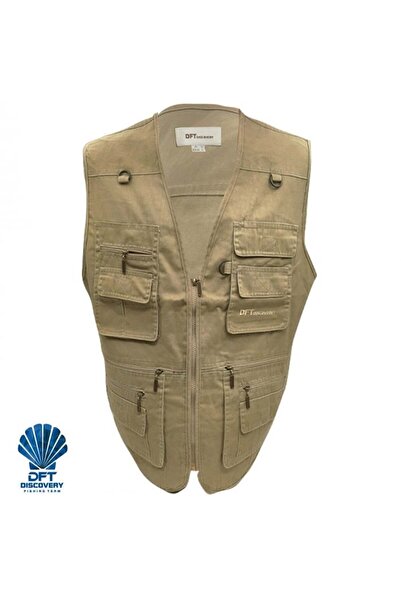 DFT Tekstil Dft Discovery Multi Pocketed Vest Beige - XL