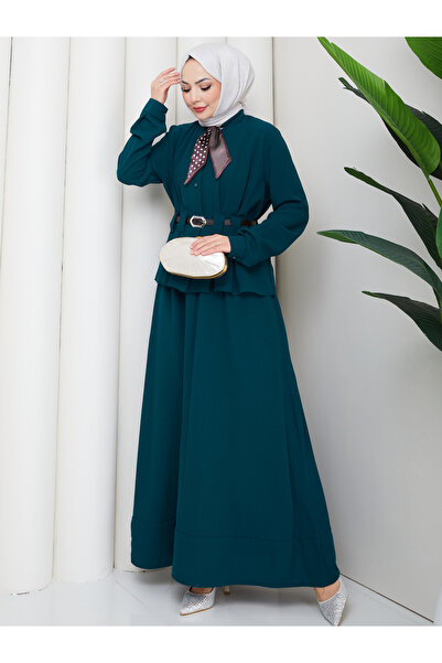 EFSUN MODA طقم تنورة نسائية مكون من حزام قطع مع وشاح على الكتف، تم اختباره