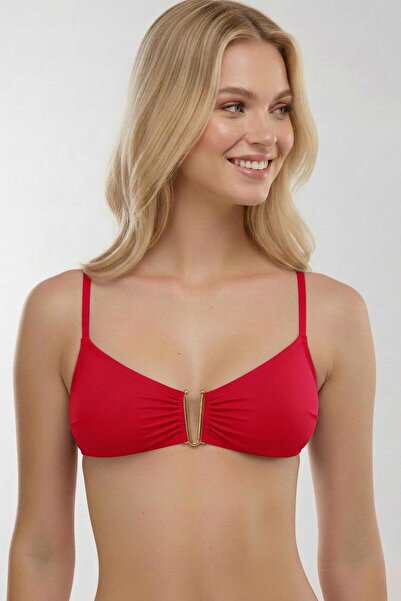 AYYILDIZ 63574 Kırmızı Aksesuarlı Bikini Üstü