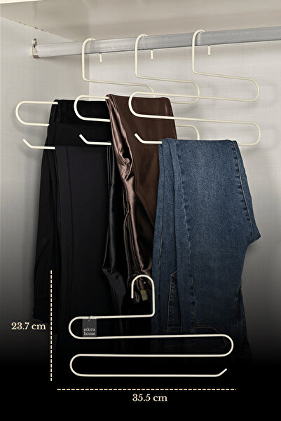 Edora Home Bež 5-dijelna vješalica za garderober za pantalone, šalove, marame...