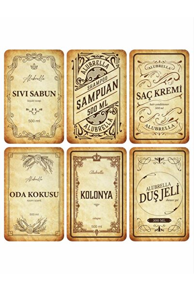 Alubrella Ετικέτες για μπουκάλια Α4 6 τεμάχια, Σετ μπάνιου