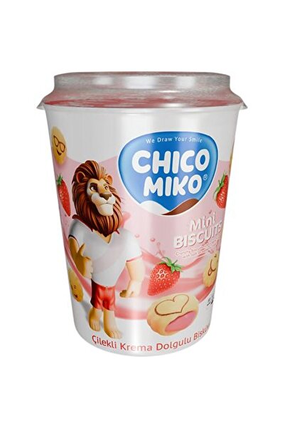 KAMILA Chico Miko Strawberry Biscuit Cup, 125 g (Pack of 24)