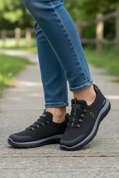 Tuğba Ortopedi 085-2 Young Black Comfortable Sneakers