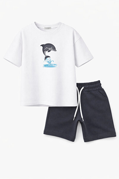 MARKOLL طقم شورت للأولاد من يونس مطبوع - طقم صيفي مكون من قطن قطع (تي شيرت وش...