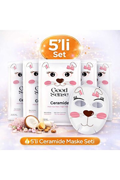 Good Sense 5’li Rabbit Ceramide Kağıt Yüz Maskesi Nemlendirici Cilt Bariyeri ...