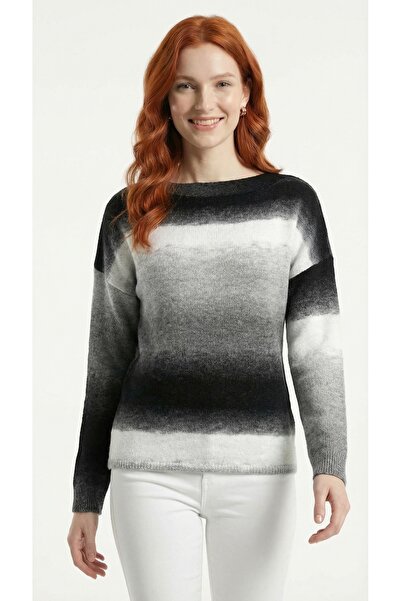 Neden Tekstil Gradient Transition Soft-Textured Women's Knitwear Sweater