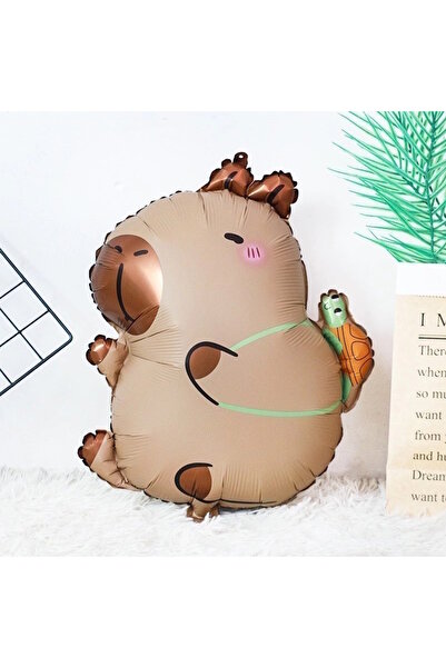 Party City Capybara Foil Balloon 56X46 cm Helium Compatible Cute Animal Birth...