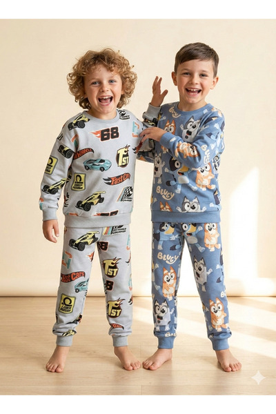 DANBİ Boy's 4,5,6,7,8 Years Old Tracksuit Set, 3 Yarns, Set of 2