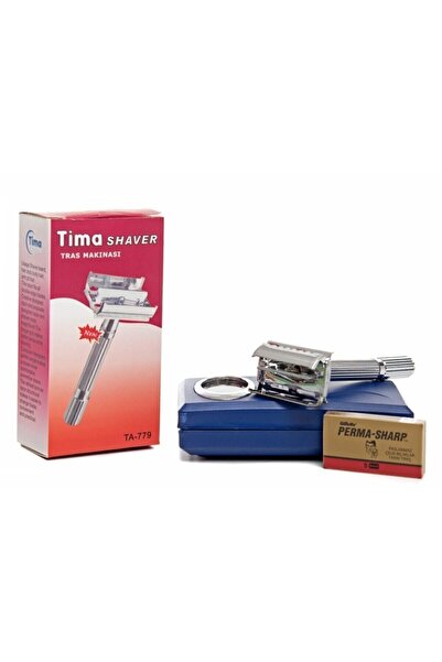 efmues Tima Steel Shaver with Bottom Opening Permasharp Razor Gift