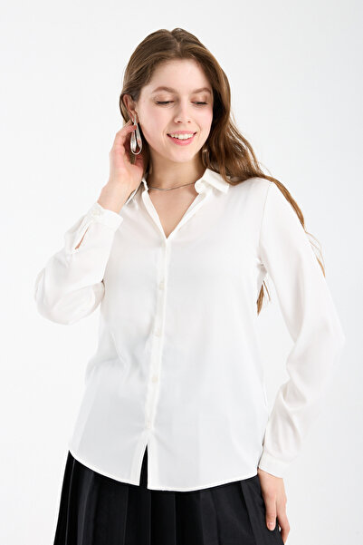 Clothes Fast Cămașă din satin pentru femei, cu mânecă lungă, clasică, elegant...