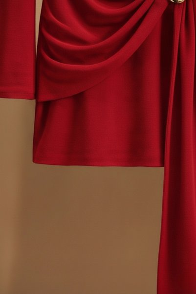 PASTELASTORE Buckle Detail Belted Mock Neck Mini Women’s Dress