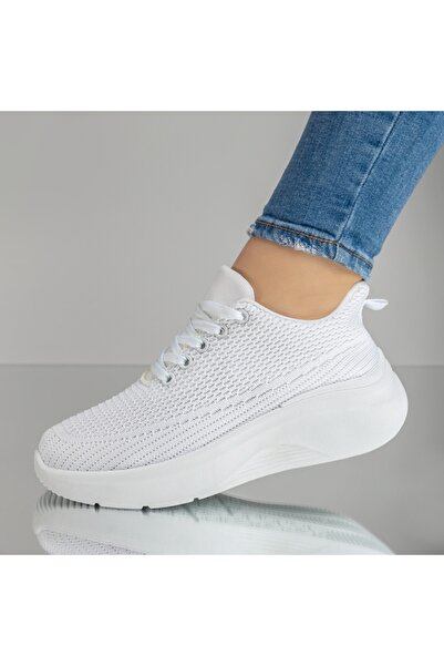 Modlet.ro Sneakerși albi cu platformă pentru femei MOD14211