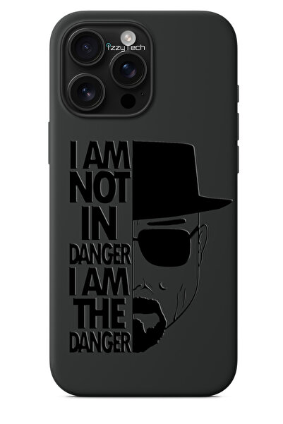 izzytech iPhone 15 Pro Max Compatible Black Phone Case – I Am the Danger Text...