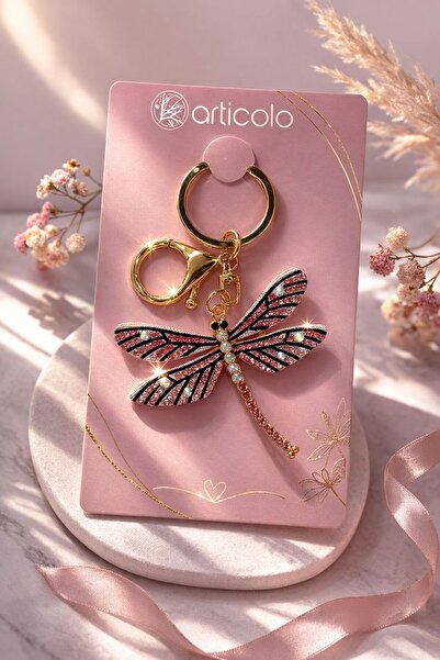 ela777 Ornament de lux cu piatră prețioasă Dragonfly Luck breloc & geantă Cad...