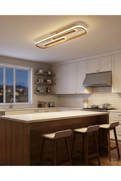 Saule 1434-02 60cm Armatür (3 Renk Led+Kumandasız) Meşe Renk