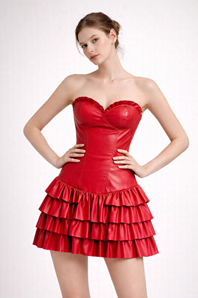 Butik Deri mini elbise