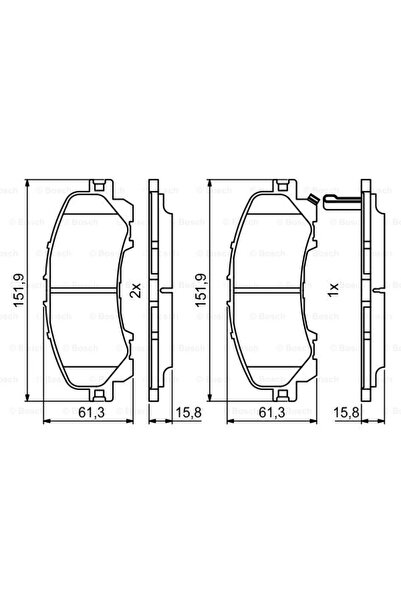 Bosch Σετ τακάκια φρένων, δισκόφρενο 0 986 494 821