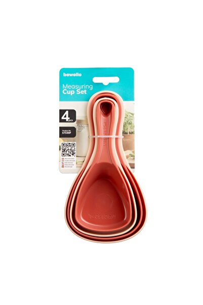 Bewello Measuring spoon set - plastic - 17 x 9.3 x 6 cm - 4 x / pack
