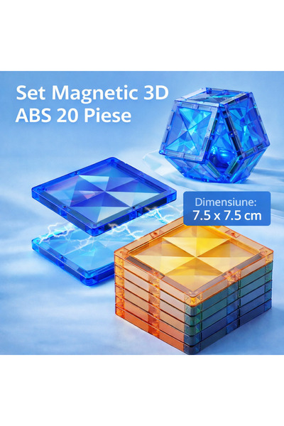 OEM Set de construcție magnetic 3D ABS – 20 de piese mari
