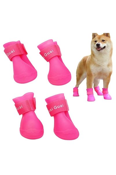 Dalian Home 4'lü Silikon Cırtlı Kedi Köpek Ayakkabı Seti | 4 Adet Kedi Köpek Ayakkabı
