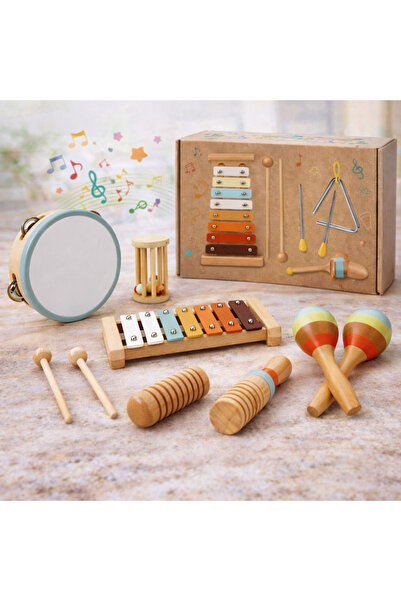 OEM Set de instrumente muzicale din lemn pentru copii, format din 7 piese