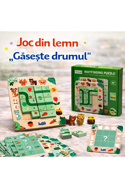 OEM Joc de logică din lemn „Găsește calea” – Puzzle pentru copii