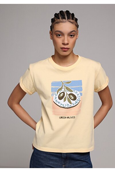 Colin's Regular Fit Round Neck Printed Women's Sari Short Sleeve T-Shirt