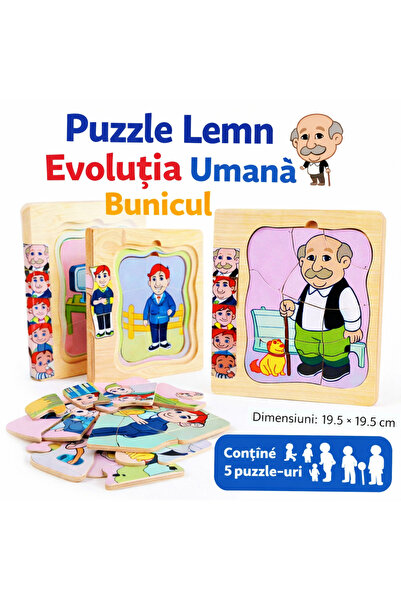 OEM Puzzle din lemn cu 5 straturi despre evoluția umană „Bunicul”
