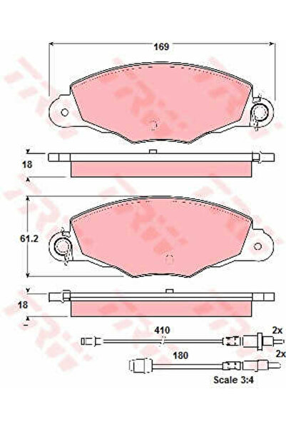 TRW Set of brake pads, disc brake GDB1336