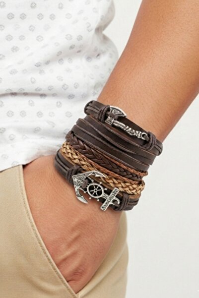 AB Takı 5-Piece Genuine Leather Leather L Leather K Set Axe and Hatchet Desig...