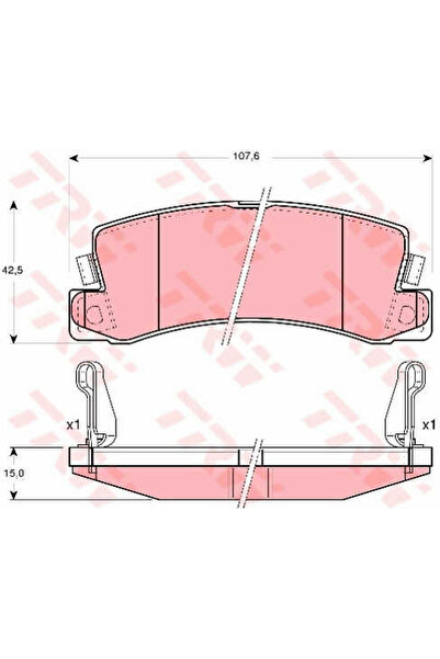 TRW Set of brake pads, disc brake GDB3164