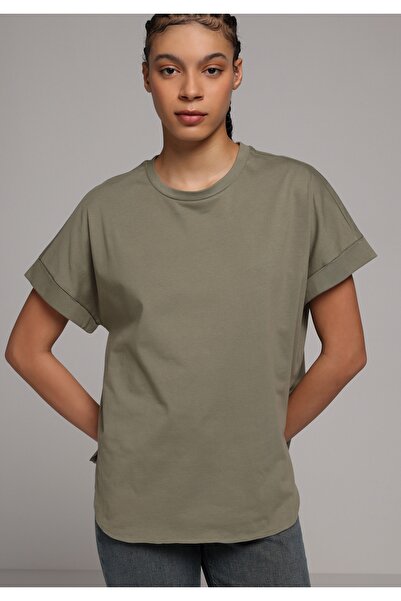 Colin's Regular Fit Round Neck Plain Women's Green Short Sleeve T-Shirt