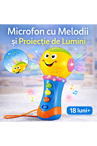 OEM Microfon muzical pentru copii cu proiector de lumină