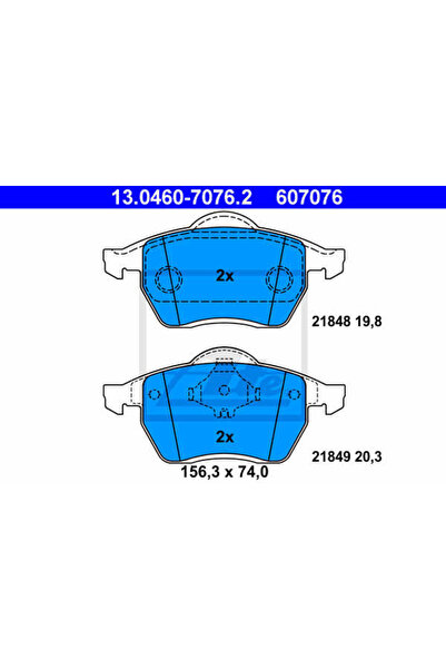 Ate Set Placute Frana,Frana Disc 13.0460-7076.2 Ford Galaxy I Seat Alhambra V...