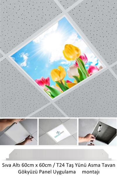 Saule Asma Tavan-60cmx60cm-sıva Altı-54w-6500k-beyaz-led Panel-led Armatür-ta...