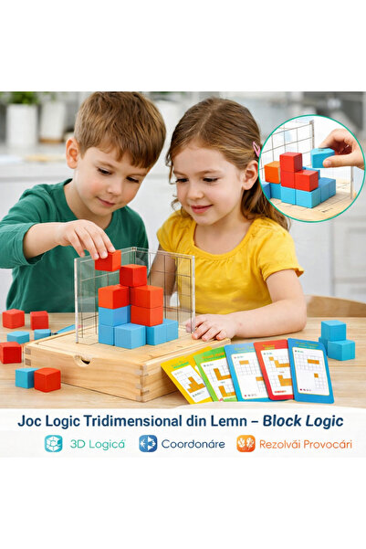 OEM Puzzle educațional 3D din lemn cu logică bloc