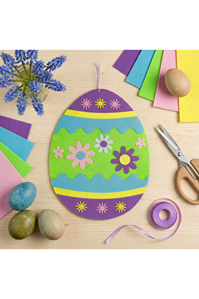 OEM Felt Easter decoration, hanging type - egg - 38 cm x 28 cm - 3 models