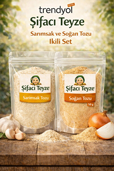 şifacı teyze Sarımsak - Soğan tozu Seti Öğütülmüş Yeni Mahsül