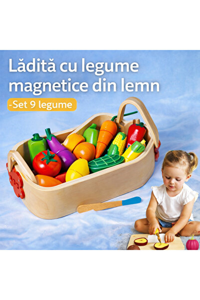 OEM Set de joacă magnetic din lemn cu legume – 9 piese