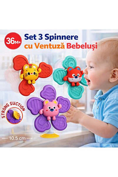 OEM Set de 3 ventuze pentru bebeluși – Jucării senzoriale