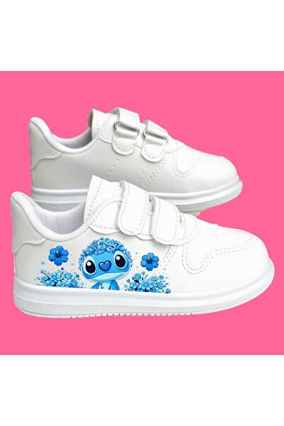 lias desing Blue Monster cu imprimeu pantofi sport pentru copii cu bandă albă...