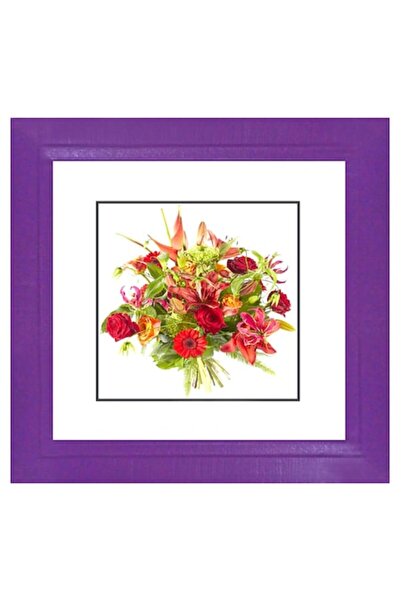 OEM Ramă foto pătrată din lemn, 15 x 15 cm, violet, produs românesc