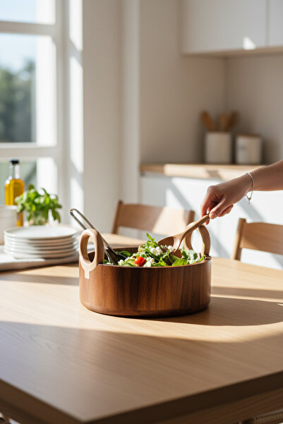 Akayev Acacia Bowl with Handle 24 cm