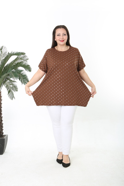 XL Modam Women's Si̇m D Patterned Plus Size Tunic