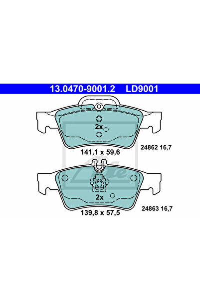 Ate Set plăcuțe de frână, frână cu disc 13.0470-9001.2