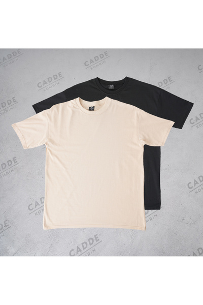 caddekombin Γυναικείο μπλουζάκι 2-τεμαχίων σε συσκευασία 100% Βαμβάκι Crew Ne...