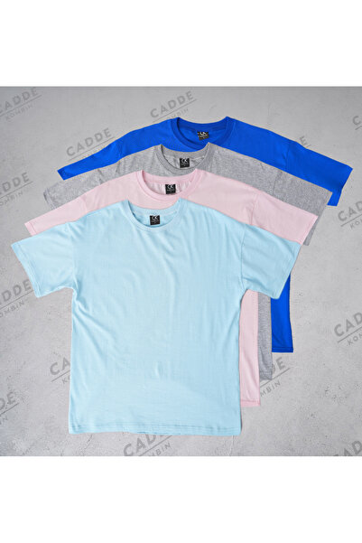 caddekombin Women's 4-Pack T-Shirt 100% Cotton Crew Neck Comfort Fit Cobalt B...