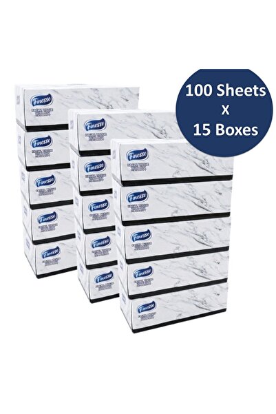 Finesse Daily Care Facial Tissue - Pack of 15 Boxes, 2 Ply